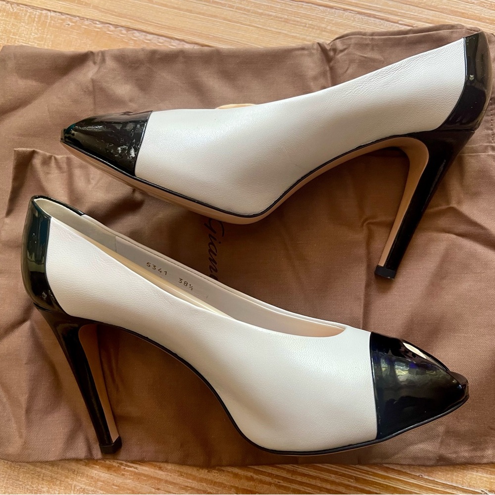 Gianvito Rossi Black and White Spectator Stiletto Heels Never Worn!